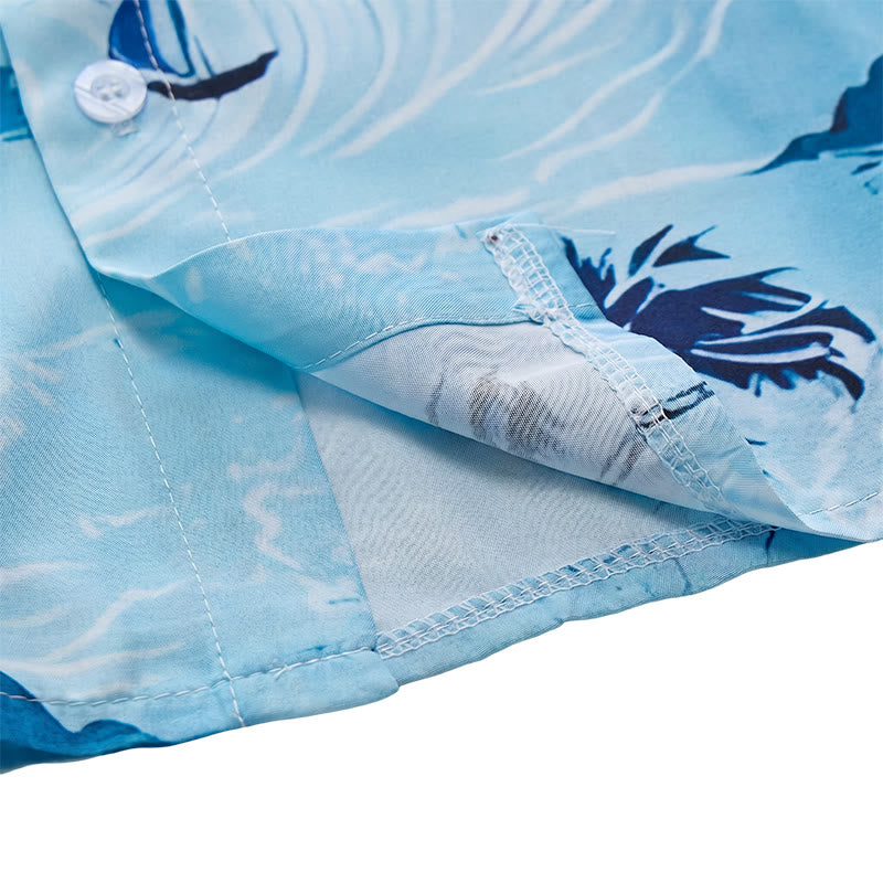 Chemise à boutons pour homme avec imprimé hawaïen sur le thème des vacances à la plage - image 8