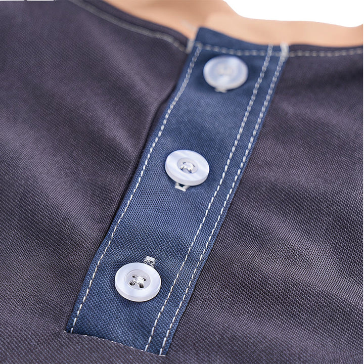 Chemise Henley décontractée d'été vintage pour homme - image 7