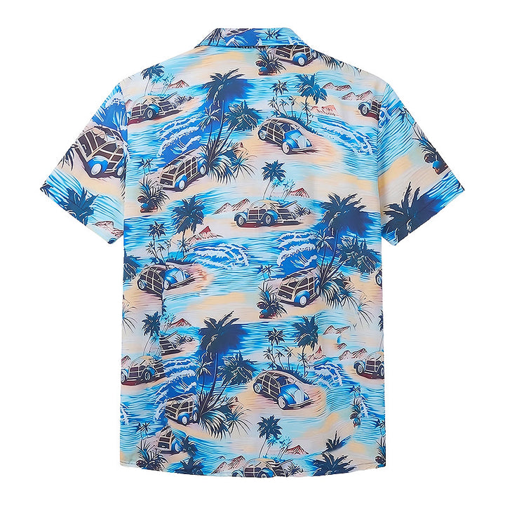 Chemise hawaïenne boutonnée pour homme, idéale pour les vacances d'été à la plage. - image 10