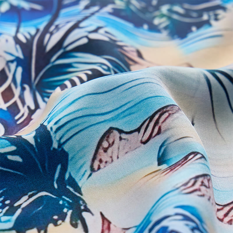 Chemise hawaïenne boutonnée pour homme, idéale pour les vacances d'été à la plage. - image 6