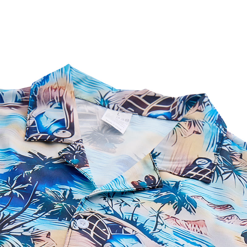 Chemise hawaïenne boutonnée pour homme, idéale pour les vacances d'été à la plage. - image 4