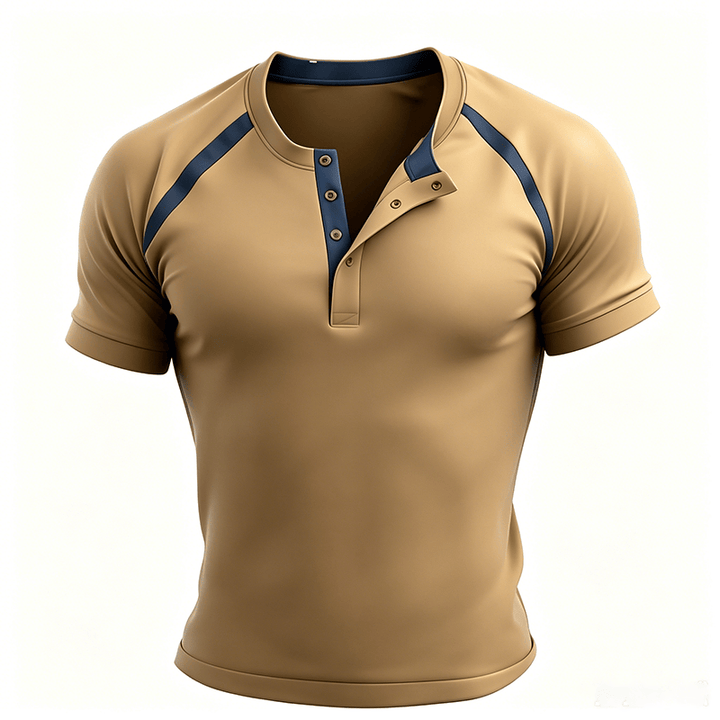 Chemise Henley décontractée d'été vintage pour homme - image 11