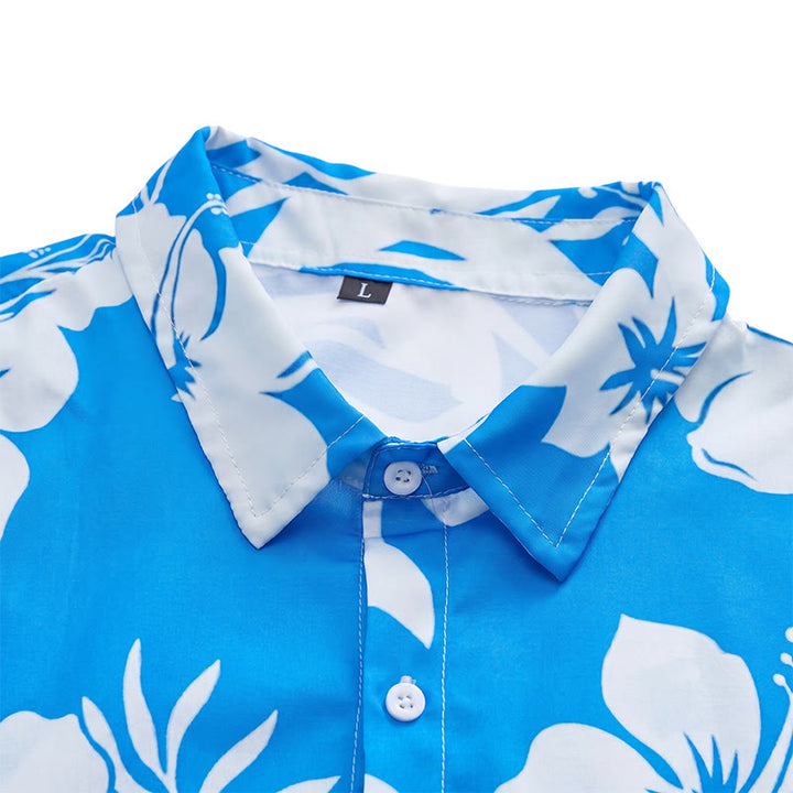 Chemise décontractée à imprimé floral et feuilles pour homme, idéale pour les vacances d'été. - image 4