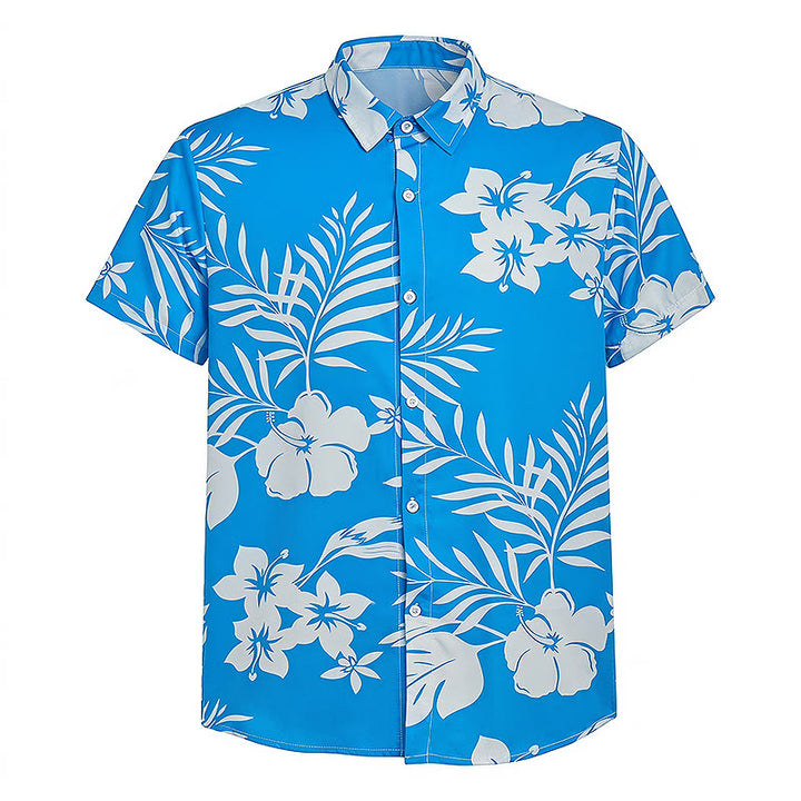 Chemise décontractée à imprimé floral et feuilles pour homme, idéale pour les vacances d'été. - image 8