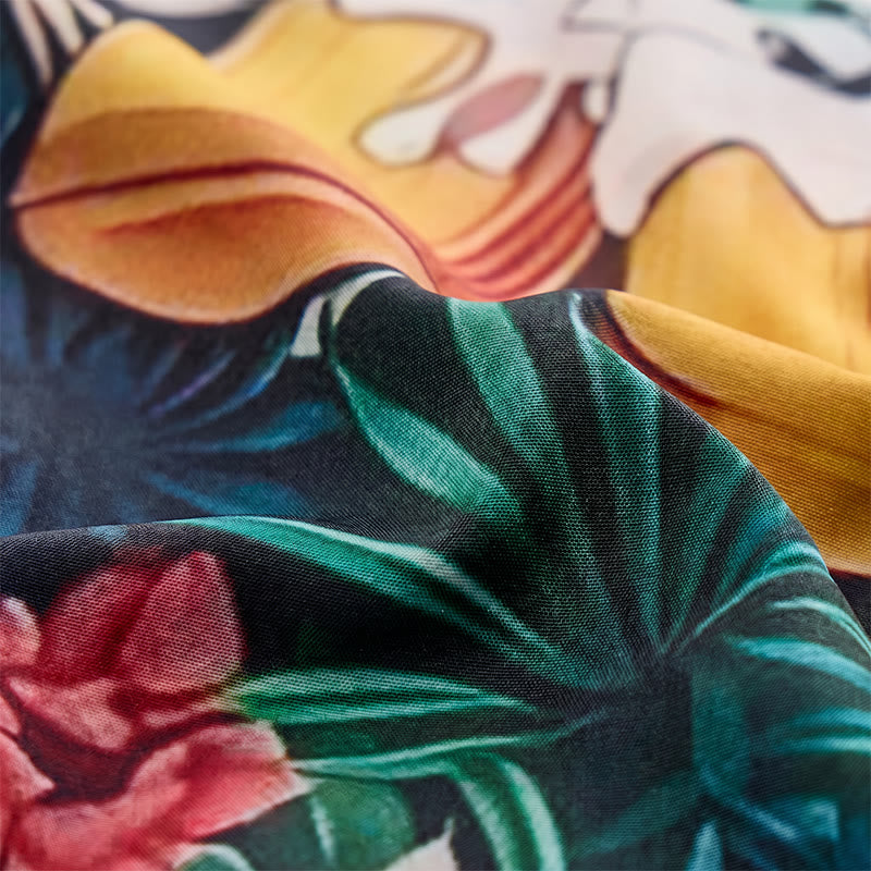 Chemises hawaïennes décontractées à imprimé floral et palmier tropical, style chope à bière pour homme - image 5