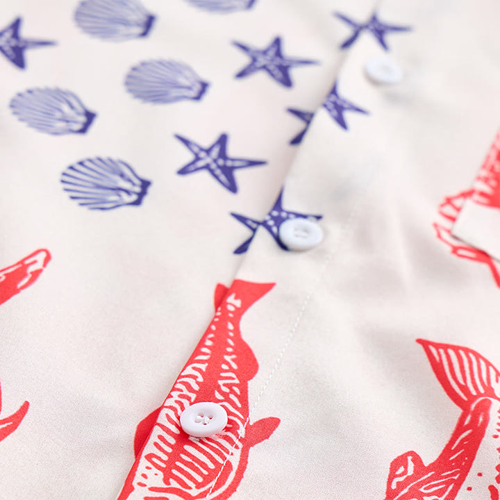 Chemise à manches courtes à imprimé drapeau américain et poissons - image 5