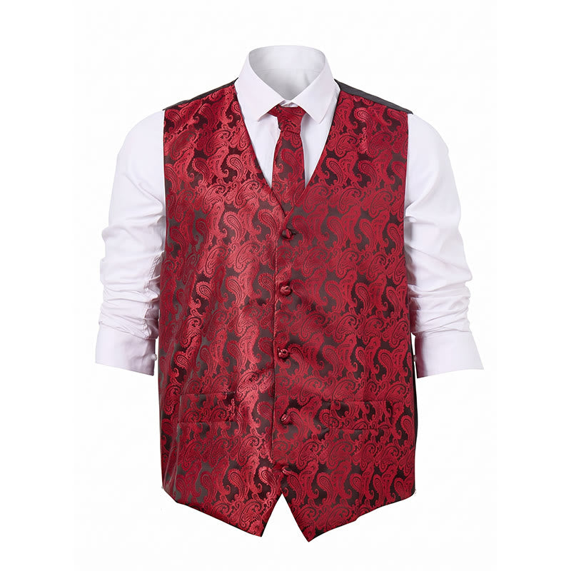 Gilet de costume homme à motif cachemire, style polyvalent, ensemble 4 en 1 - image 15