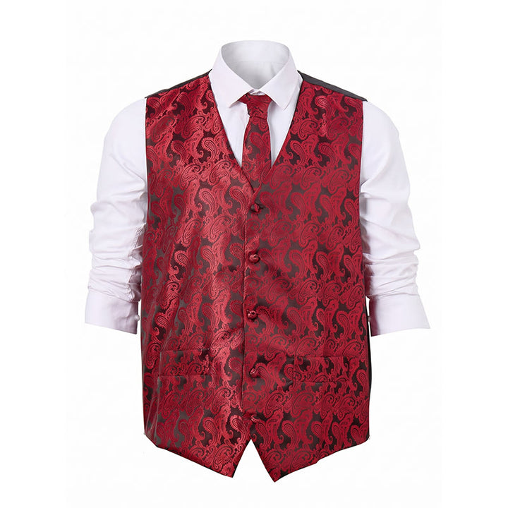 Gilet de costume homme à motif cachemire, style polyvalent, ensemble 4 en 1 - image 15