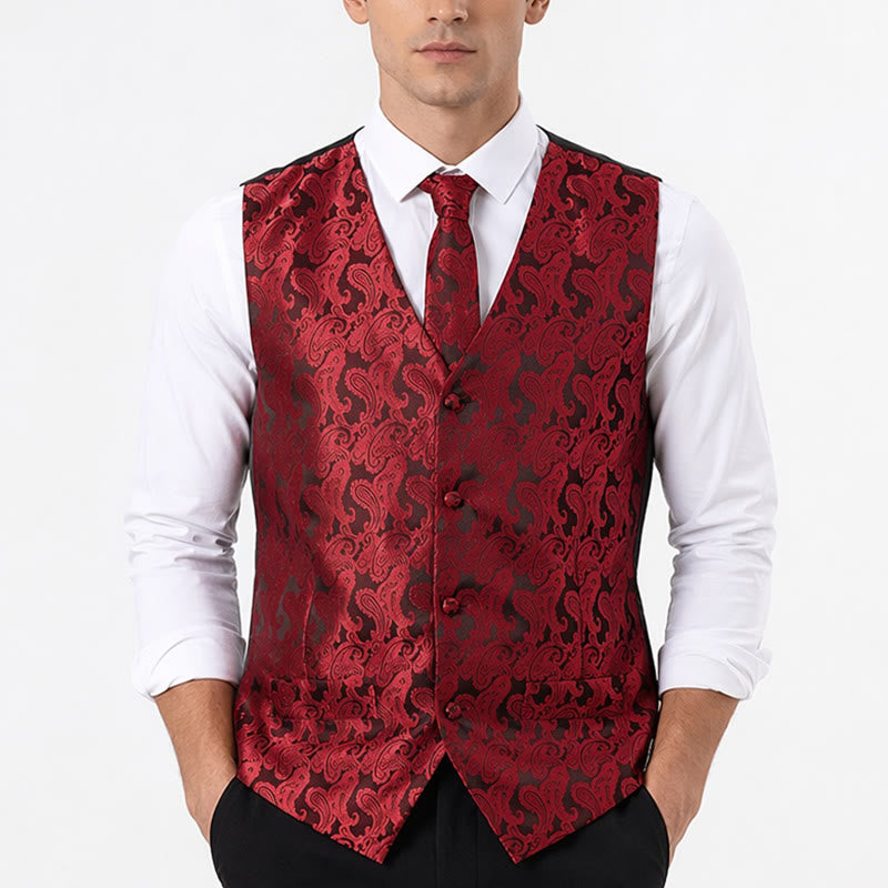 Gilet de costume 3 en 1 pour homme, motif cachemire, polyvalent - image 1