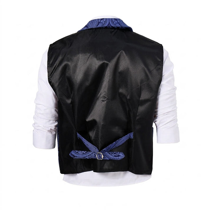 Gilet de costume formel gothique gothique en chenille jacquard à motif floral victorien pour homme - image 11