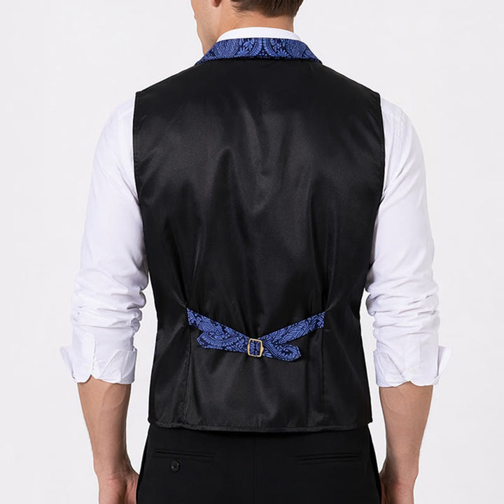 Gilet de costume formel gothique gothique en chenille jacquard à motif floral victorien pour homme - image 3