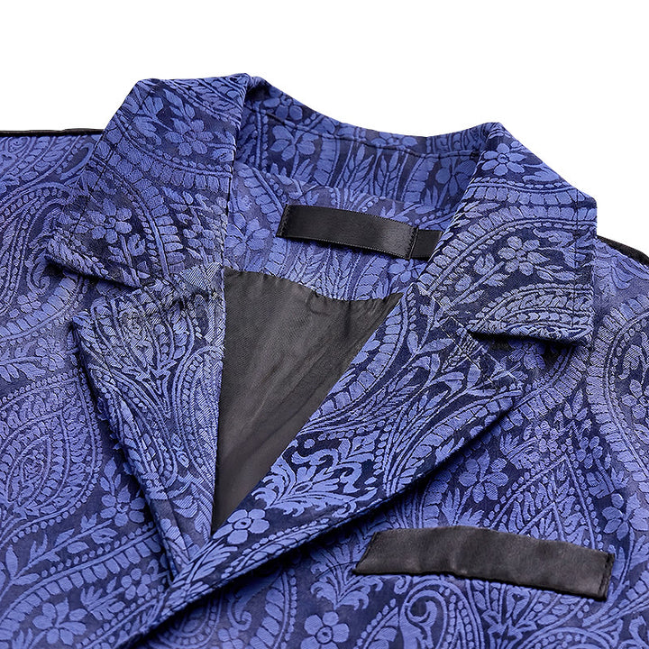 Gilet de costume formel gothique gothique en chenille jacquard à motif floral victorien pour homme - image 6