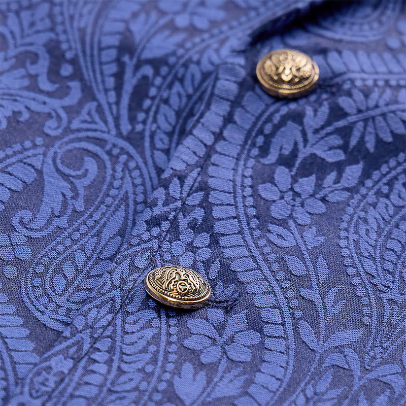 Gilet de costume formel gothique gothique en chenille jacquard à motif floral victorien pour homme - image 8