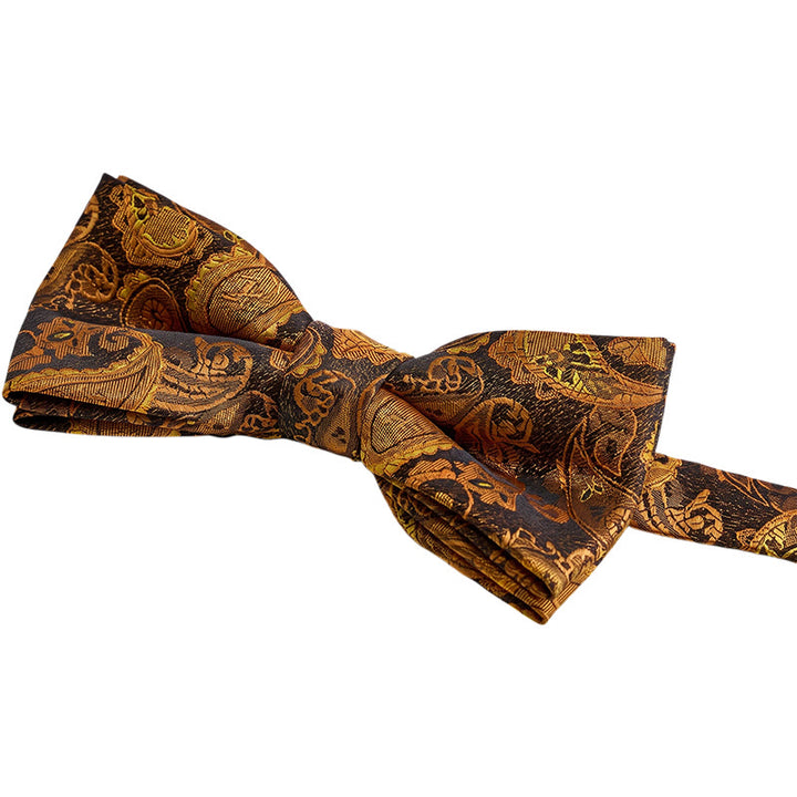 Ensemble 2 pièces pour homme : gilet de costume kaki rustique avec nœud papillon à motifs cachemire. - image 4