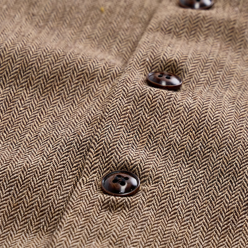 Ensemble 2 pièces pour homme : gilet de costume kaki rustique avec nœud papillon à motifs cachemire. - image 6