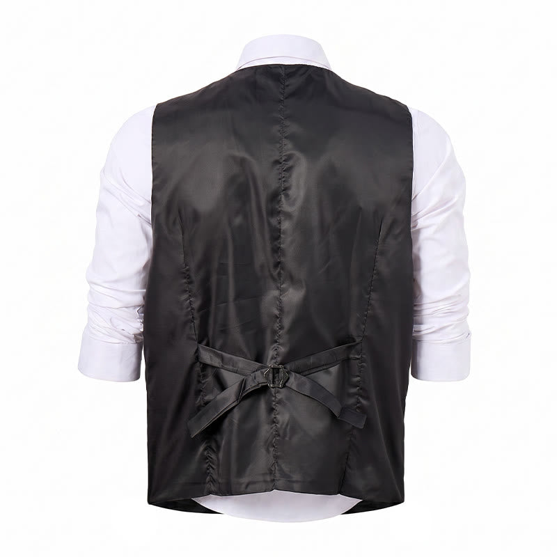 Costume deux pièces pour homme, gilet et nœud papillon gris anthracite à motifs cachemire. - image 10