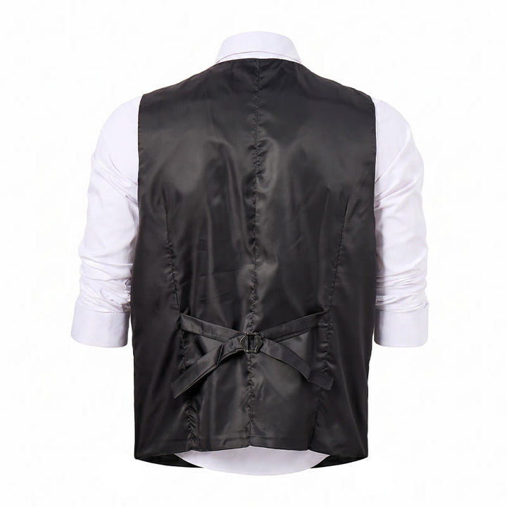 Costume deux pièces pour homme, gilet et nœud papillon gris anthracite à motifs cachemire. - image 10