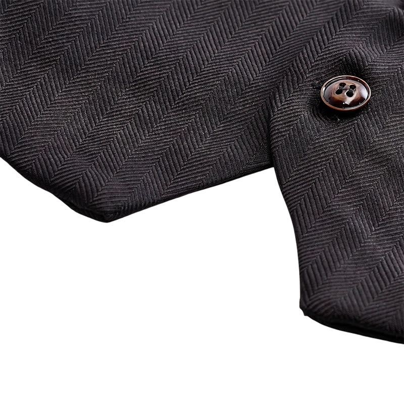 Costume deux pièces pour homme, gilet et nœud papillon gris anthracite à motifs cachemire. - image 7