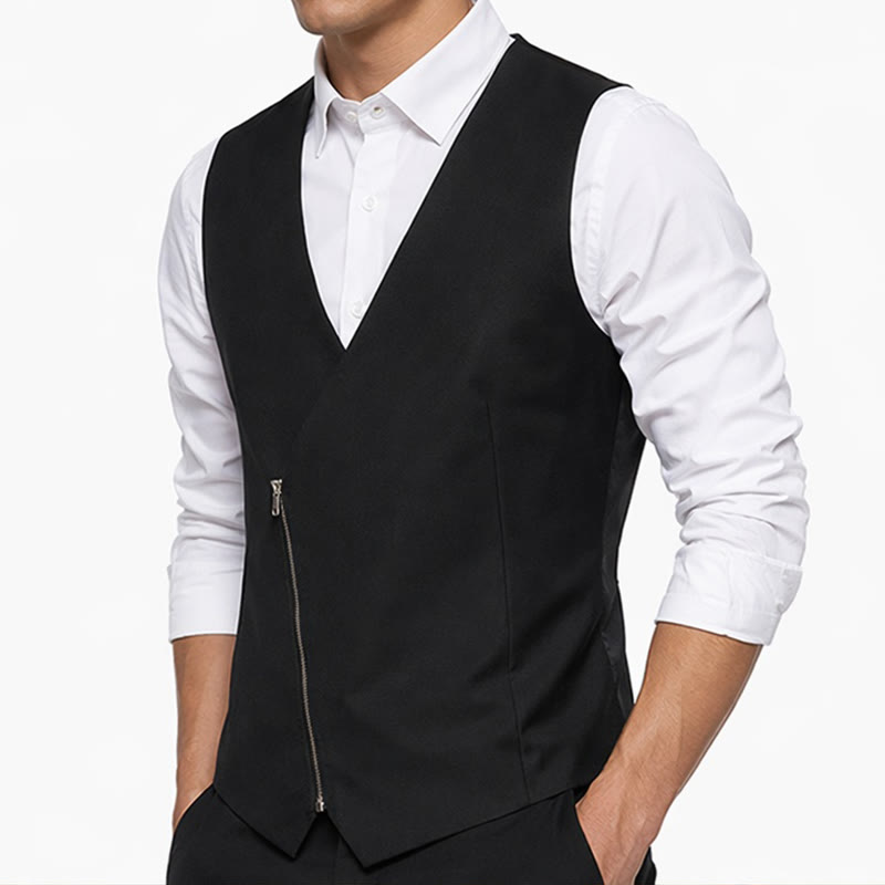 Gilet de costume asymétrique à col en V moderne pour homme - image 5