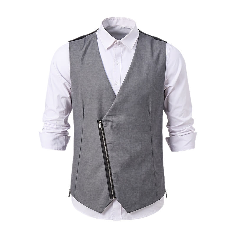 Gilet de costume asymétrique à col en V moderne pour homme - image 12