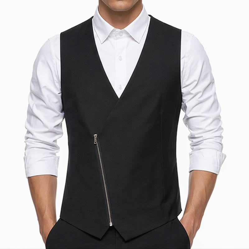 Gilet de costume asymétrique à col en V moderne pour homme - image 6