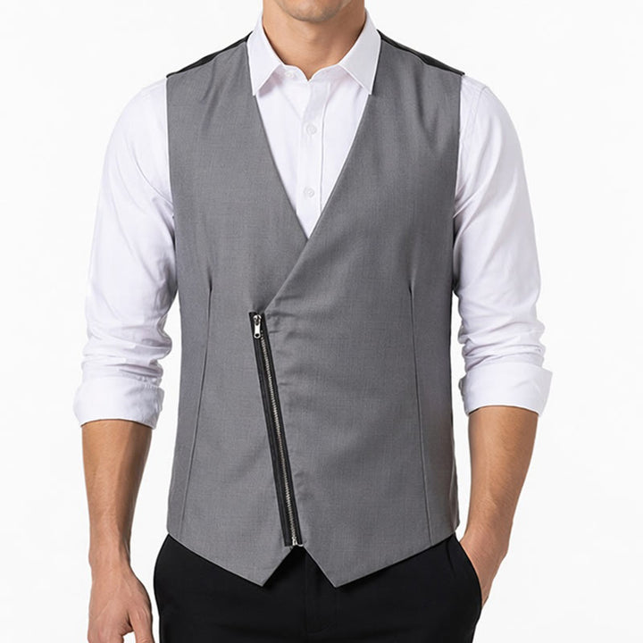 Gilet de costume asymétrique à col en V moderne pour homme - image 1
