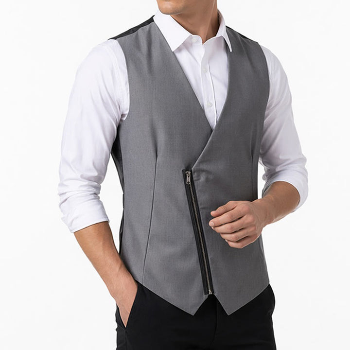 Gilet de costume asymétrique à col en V moderne pour homme - image 2