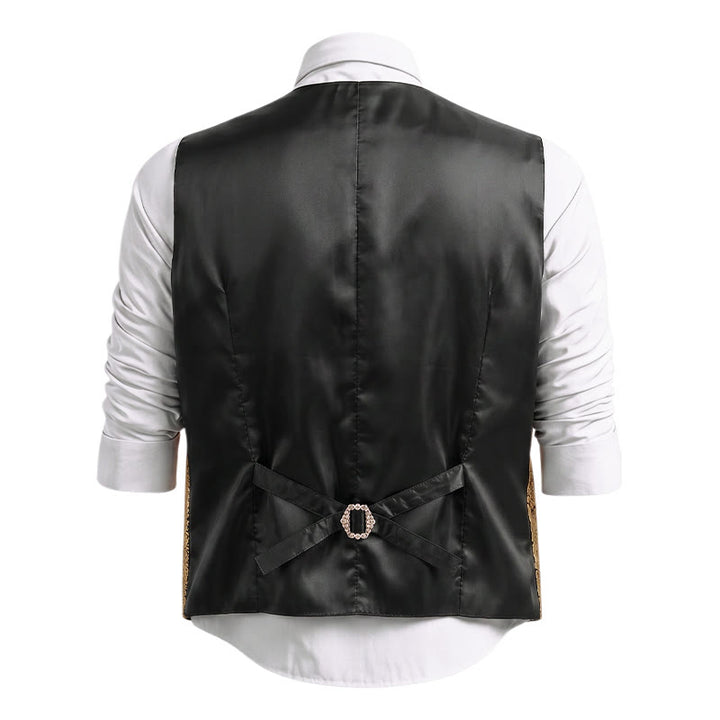 Gilet de costume pour homme, style urbain bicolore, à effet superposé. - image 11