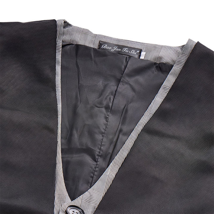 Gilet de costume pour homme, style urbain bicolore, à effet superposé. - image 5