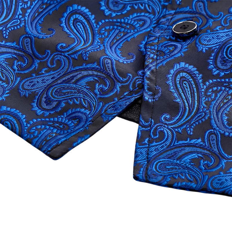 Gilet de costume pour homme en jacquard à motif cachemire floral avec nœud papillon - image 13