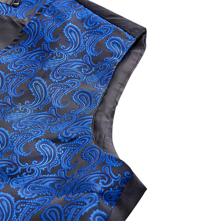Gilet de costume pour homme en jacquard à motif cachemire floral avec nœud papillon - image 10
