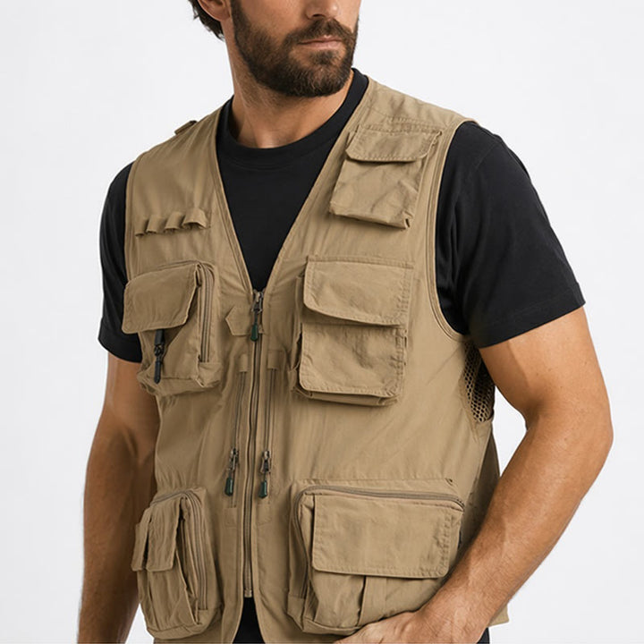 Gilet de pêche utilitaire léger à poches multiples et doublure en maille - image 3