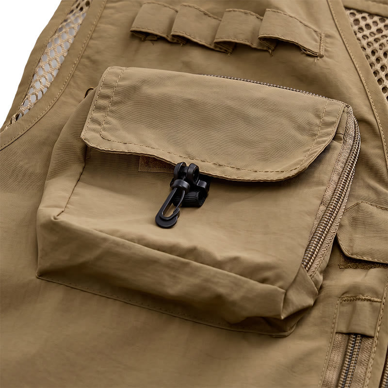 Gilet de pêche utilitaire léger à poches multiples et doublure en maille - image 8