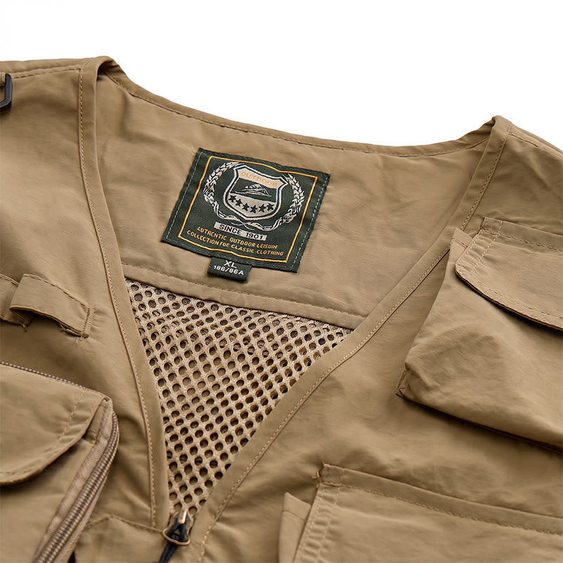Gilet de pêche utilitaire léger à poches multiples et doublure en maille - image 7