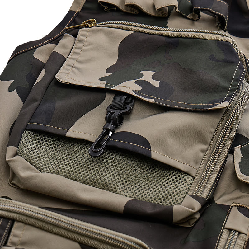 Gilet utilitaire léger à doublure en maille, multipoches, camouflage pour la chasse - image 6