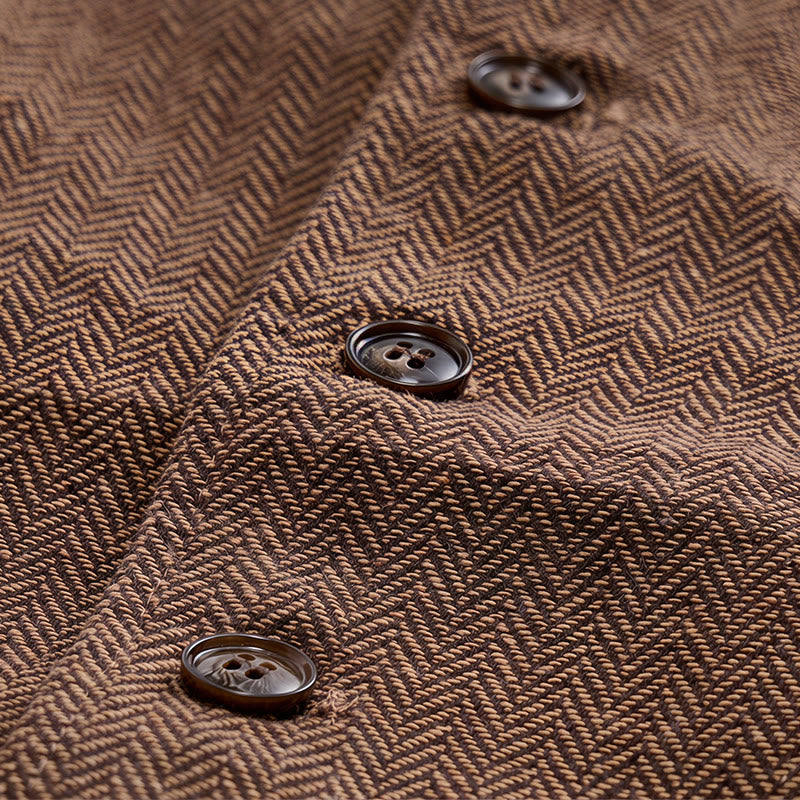 Gilet de costume pour homme en tissu à chevrons avec chaîne décorative - image 19