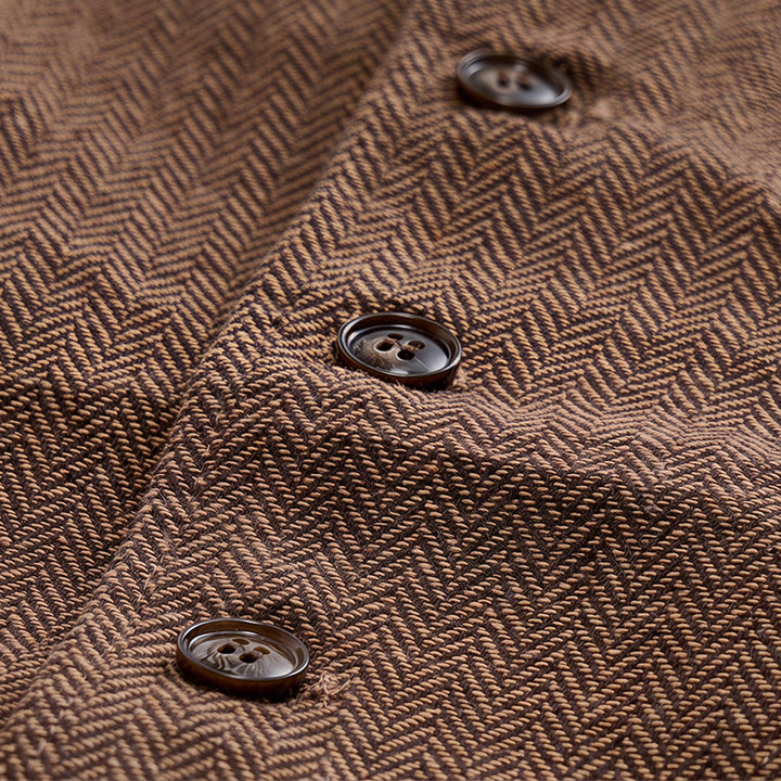 Gilet de costume pour homme en tissu à chevrons avec chaîne décorative - image 19