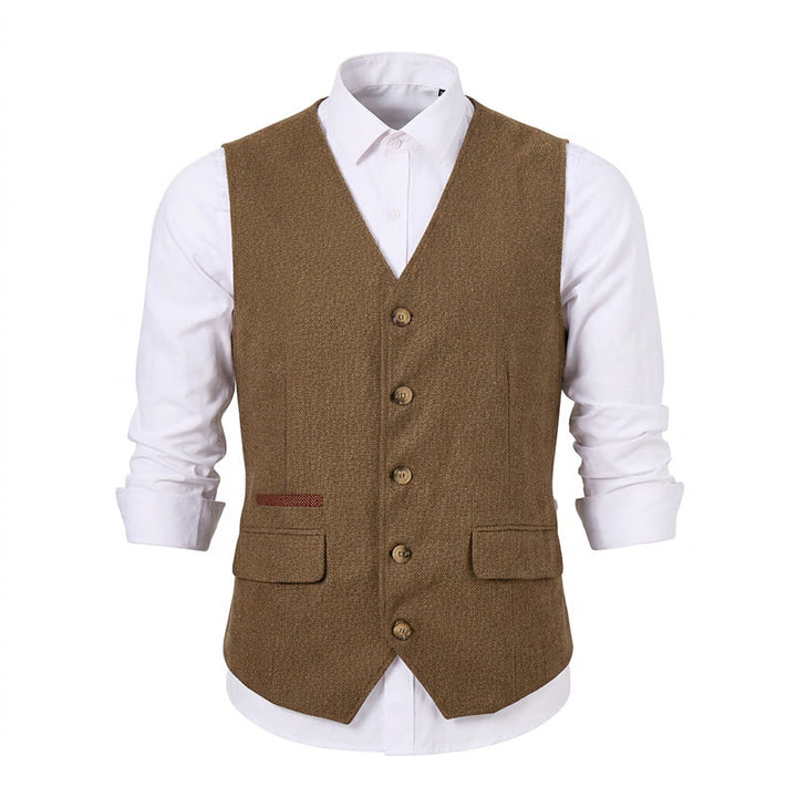 Gilet de costume épais décontracté à chevrons britanniques pour homme - image 22
