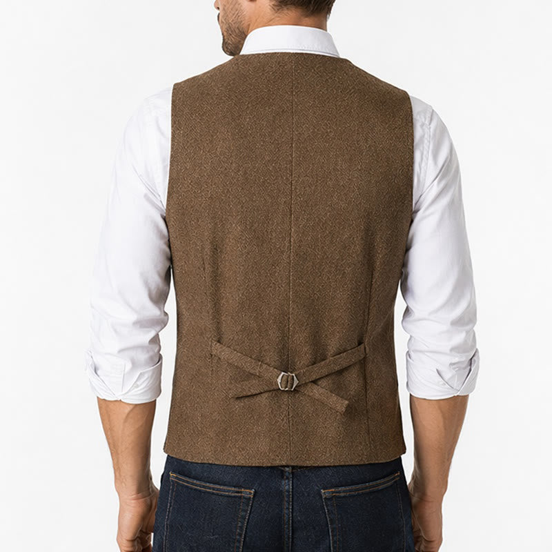 Gilet de costume épais décontracté à chevrons britanniques pour homme - image 3