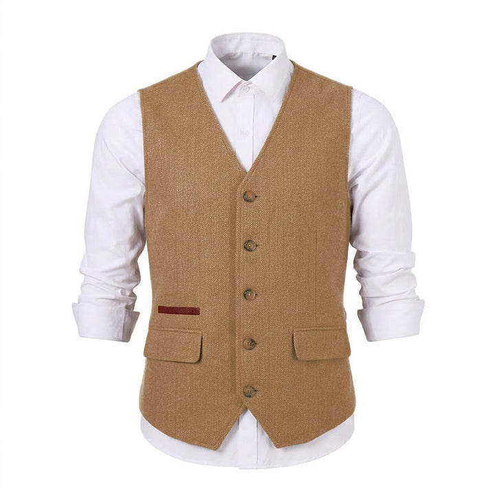 Gilet de costume épais décontracté à chevrons britanniques pour homme - image 26