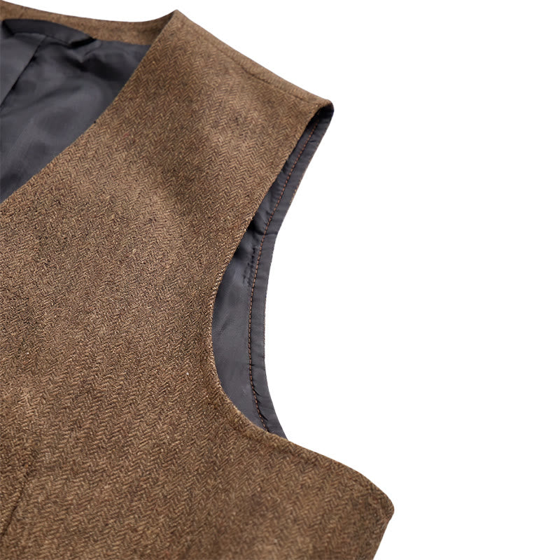 Gilet de costume épais décontracté à chevrons britanniques pour homme - image 18