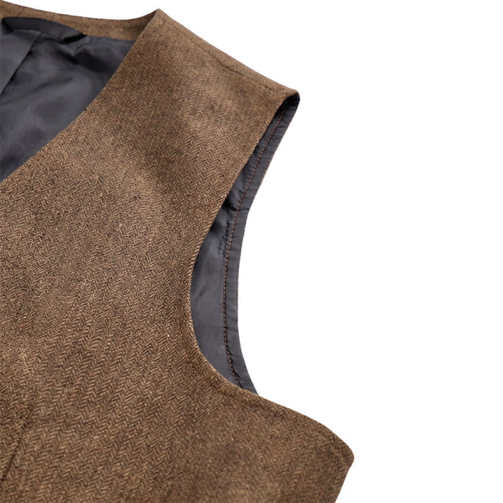 Gilet de costume épais décontracté à chevrons britanniques pour homme - image 18