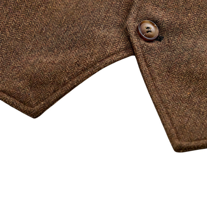 Gilet de costume épais décontracté à chevrons britanniques pour homme - image 21