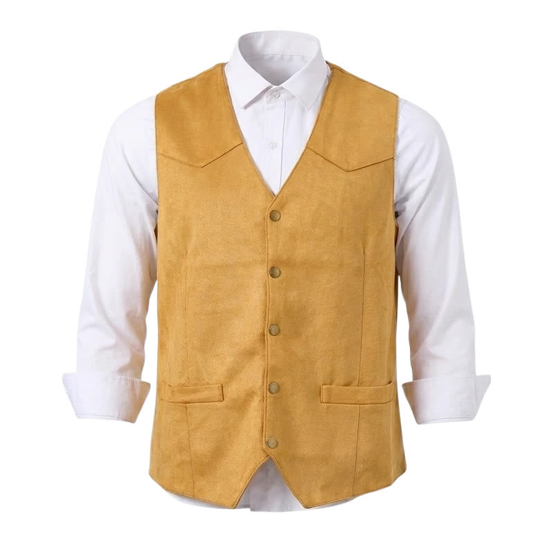 Gilet décontracté en daim style western pour homme - image 9