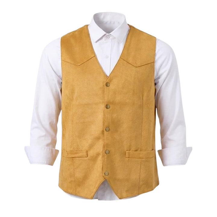 Gilet décontracté en daim style western pour homme - image 9