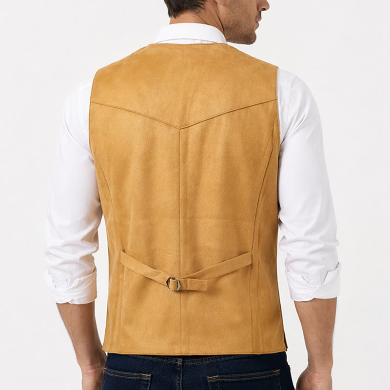 Gilet décontracté en daim style western pour homme - image 3