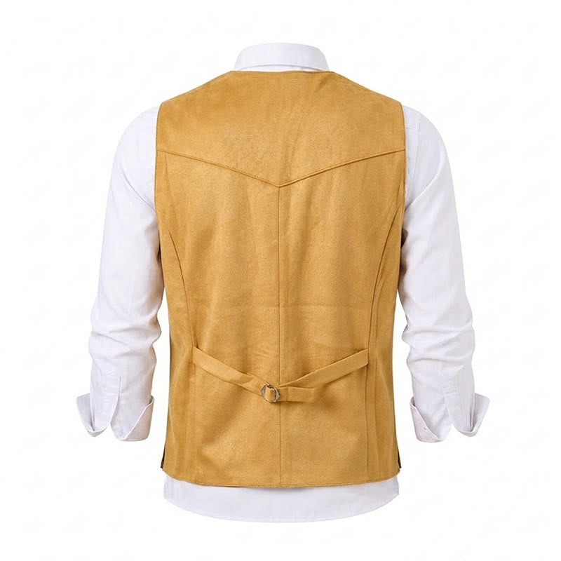 Gilet décontracté en daim style western pour homme - image 10
