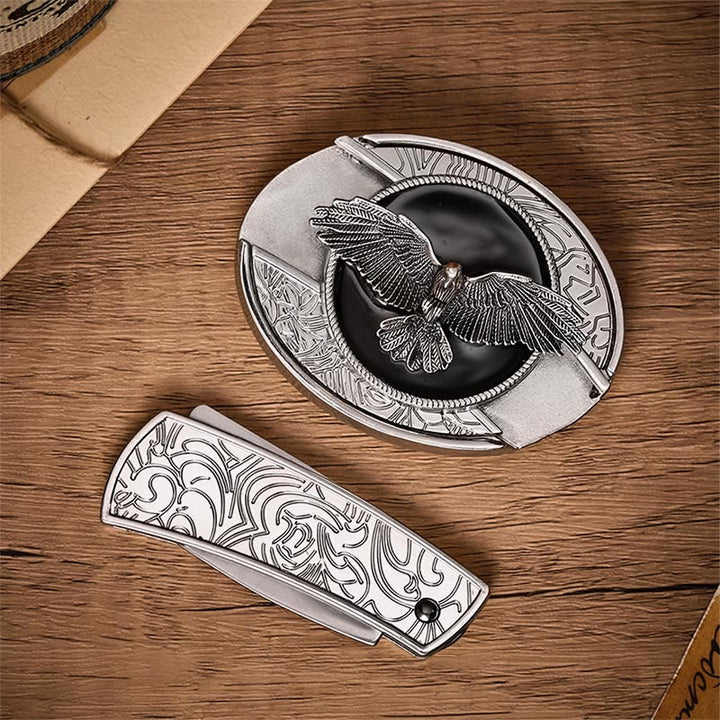 Ceinture en cuir avec boucle de couteau pliant dissimulé Black Freedom Eagle à faire soi-même - image 9