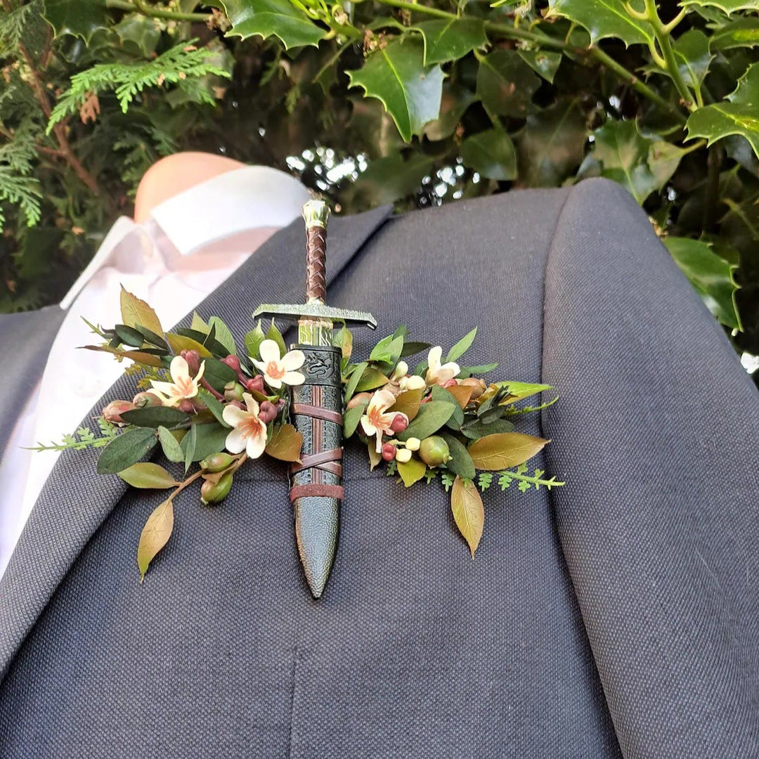 Boutonnière d'épée médiévale fantastique, broche de poche - image 6