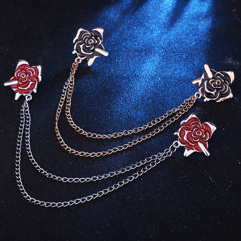Broche gothique à chaîne en forme de rose et d'épine pour chemise - image 5